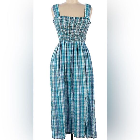 Nicholas Plaid Smocked Apron Dress Size 4 - Picture 3 of 6